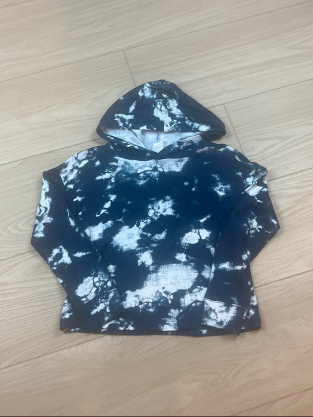 Navy & White Tie-Dye Hooded Sweatshirt